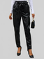 Women High Waist Leather Tie-Waist Pants nicholesgifts