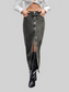 Button Up High Rise Denim Skirt nicholesgifts