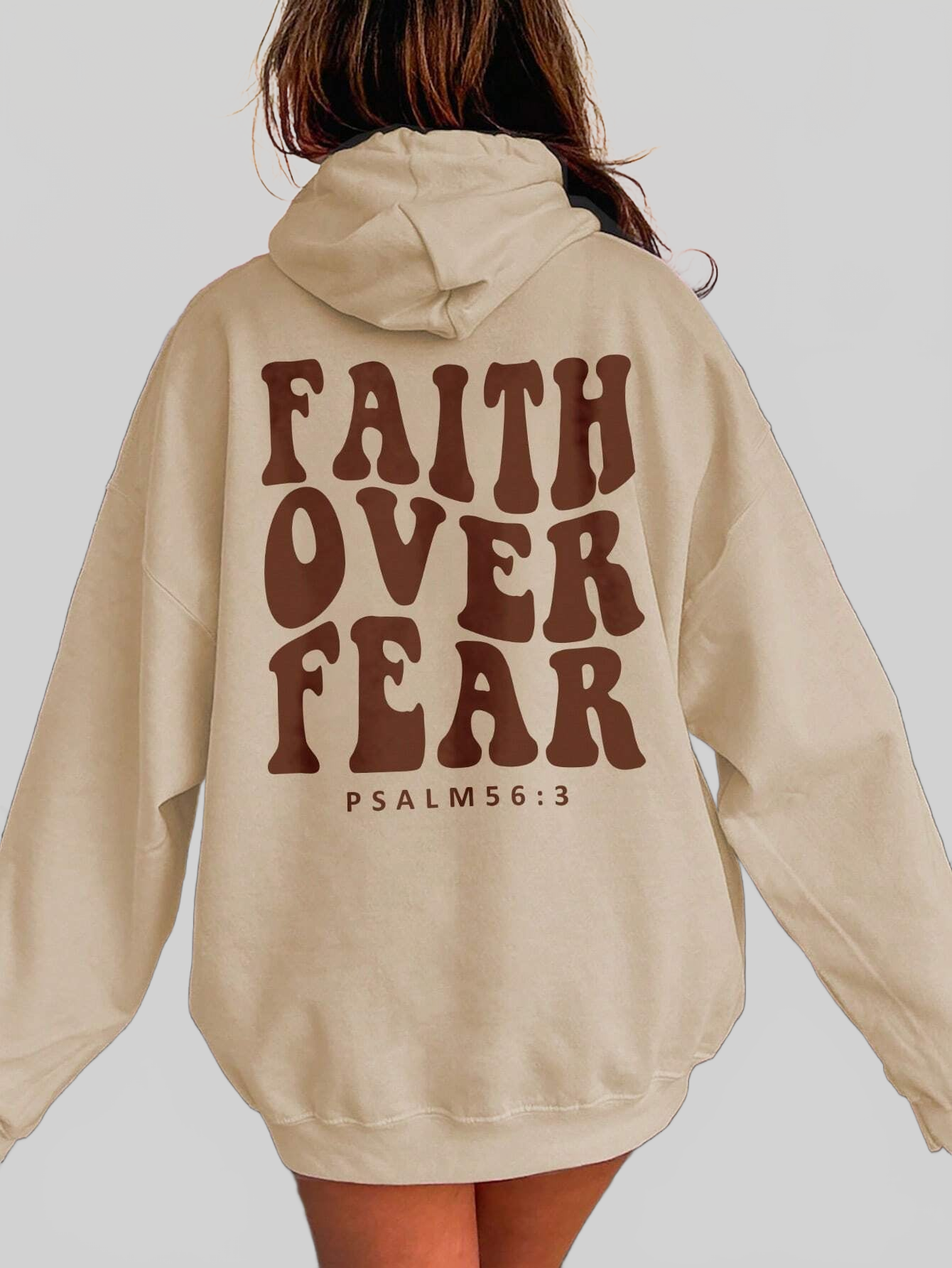 Women Faith Over Fear Dropped Shoulder Hoodie nicholesgifts