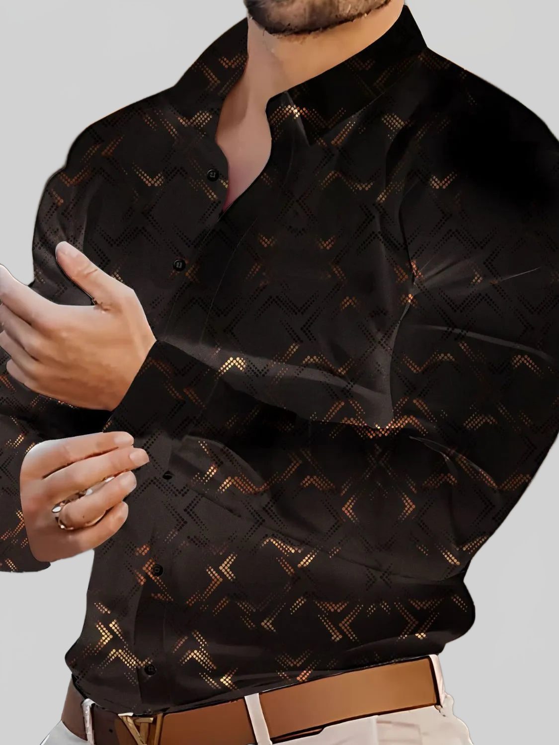 Men's Full Size Button Up Long Sleeve Shirt Plus Size nicholesgifts