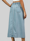 Slit Button Detail Denim Midi Skirt nicholesgifts