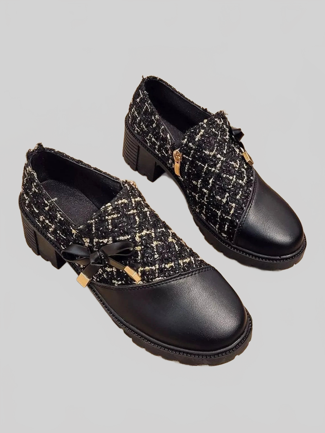 Round Toe Block Heels Boots nicholesgifts