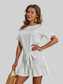 Tied Frill Short Sleeve Mini Dress nicholesgifts