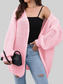 Women Open Front Dropped Shoulder Longline Cardigan nicholesgifts
