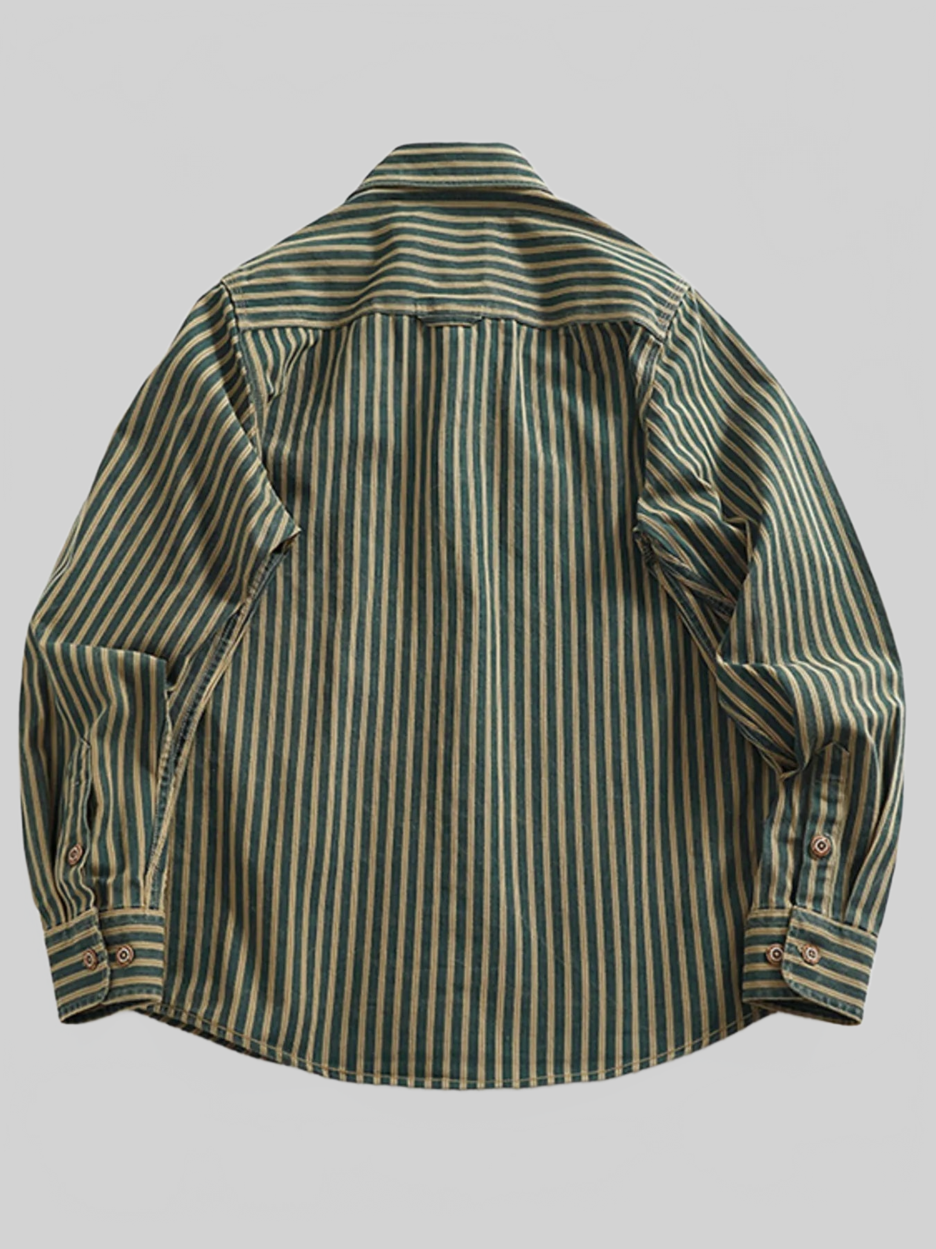 Men's Plus Size Striped Button Up Long Sleeve Shirt nicholesgifts