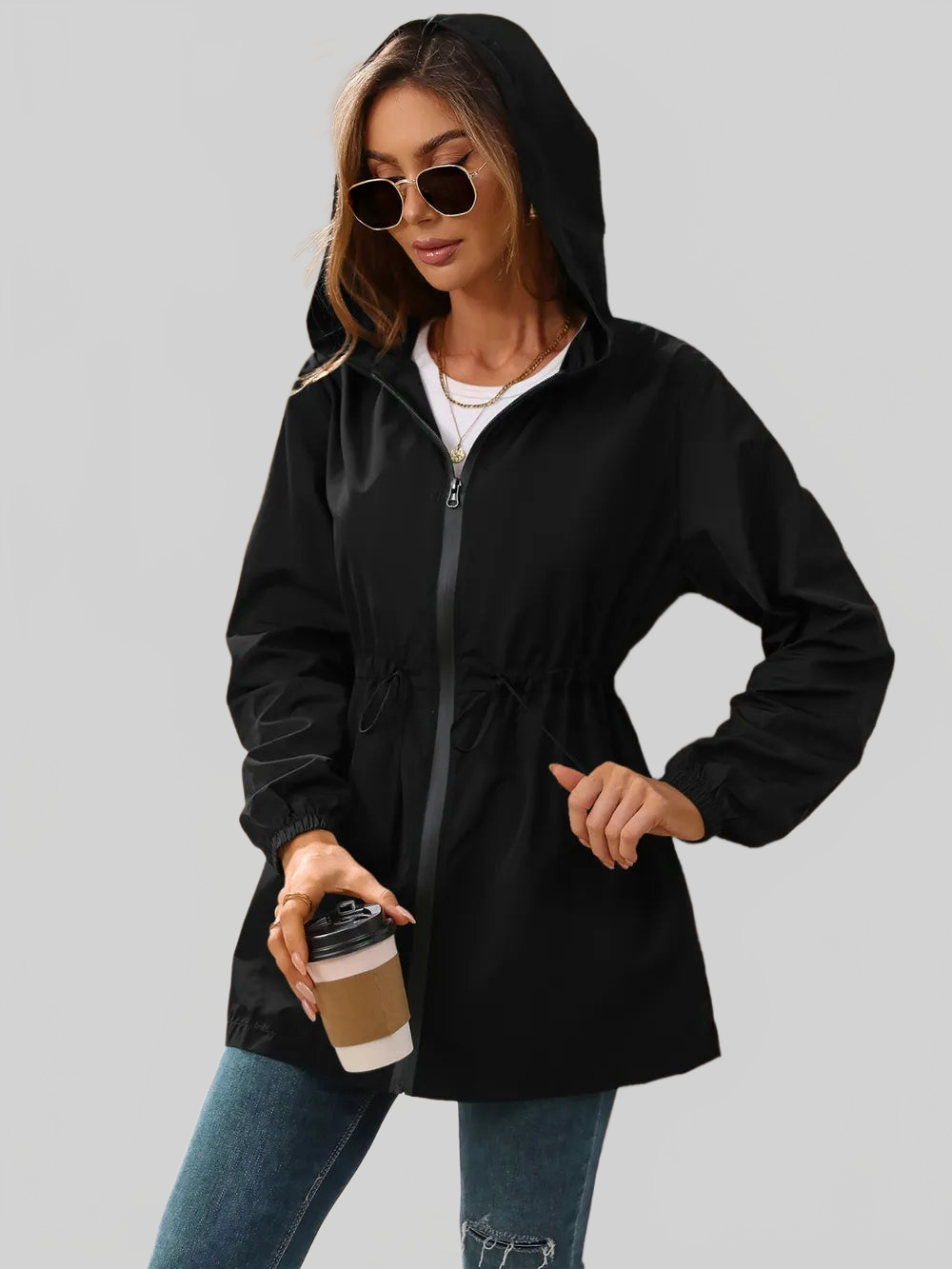 Ivy Lane Outdoor Waterproof Long Sleeve Hooded Windbreaker nicholesgifts
