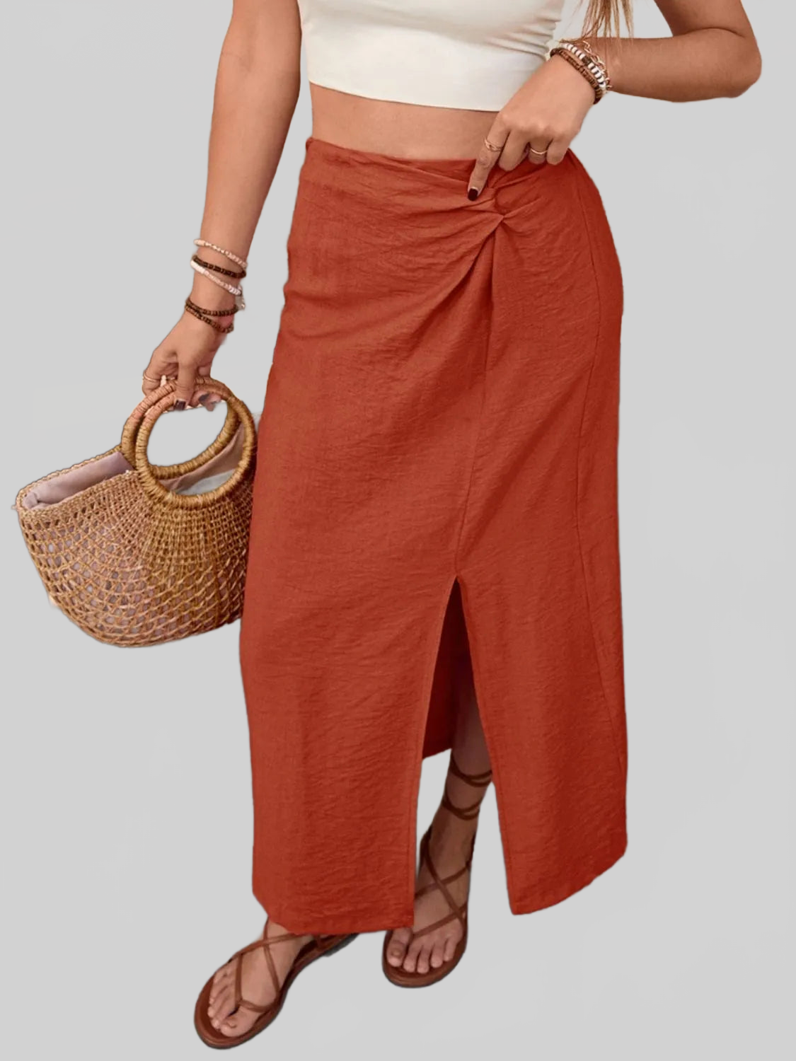Slit Midi Skirt nicholesgifts