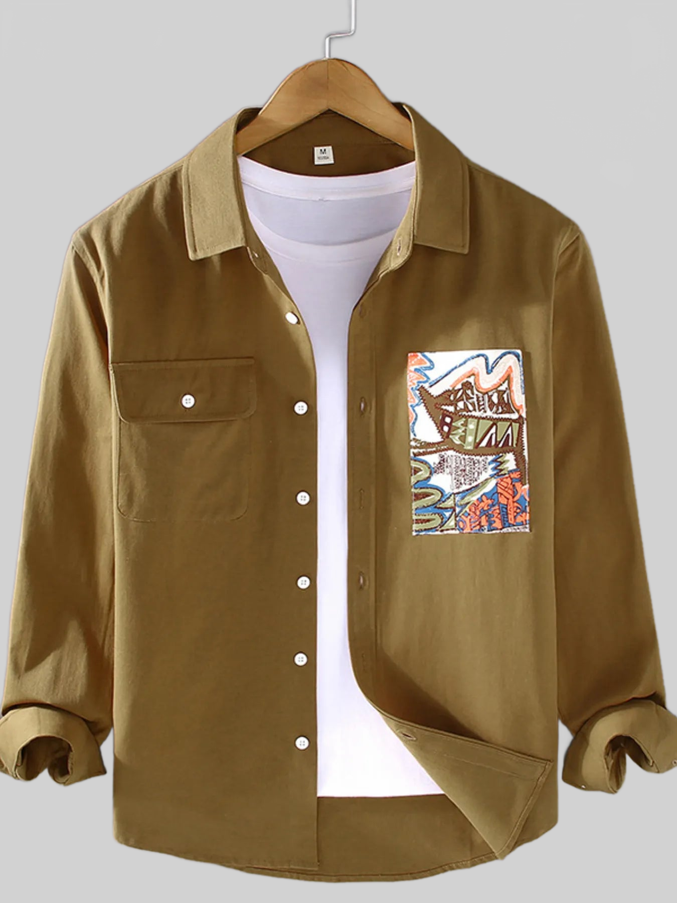 Men's Plus Size Button Up Long Sleeve Shirt nicholesgifts