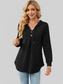 Women Decorative Button Drawstring Long Sleeve Hoodie nicholesgifts