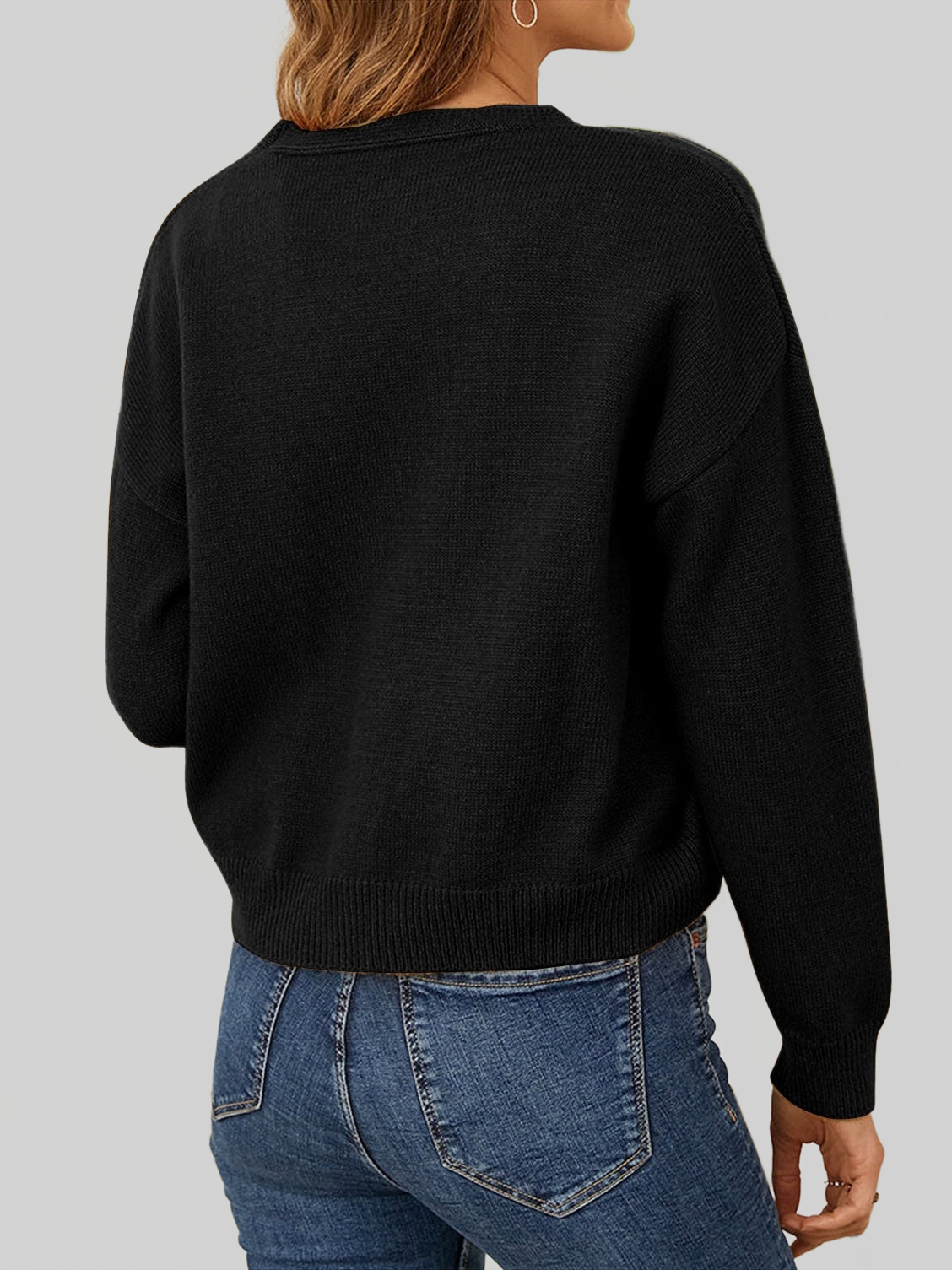 Women Flower Button Front Dropped Shoulder Cardigan NicholesGifts