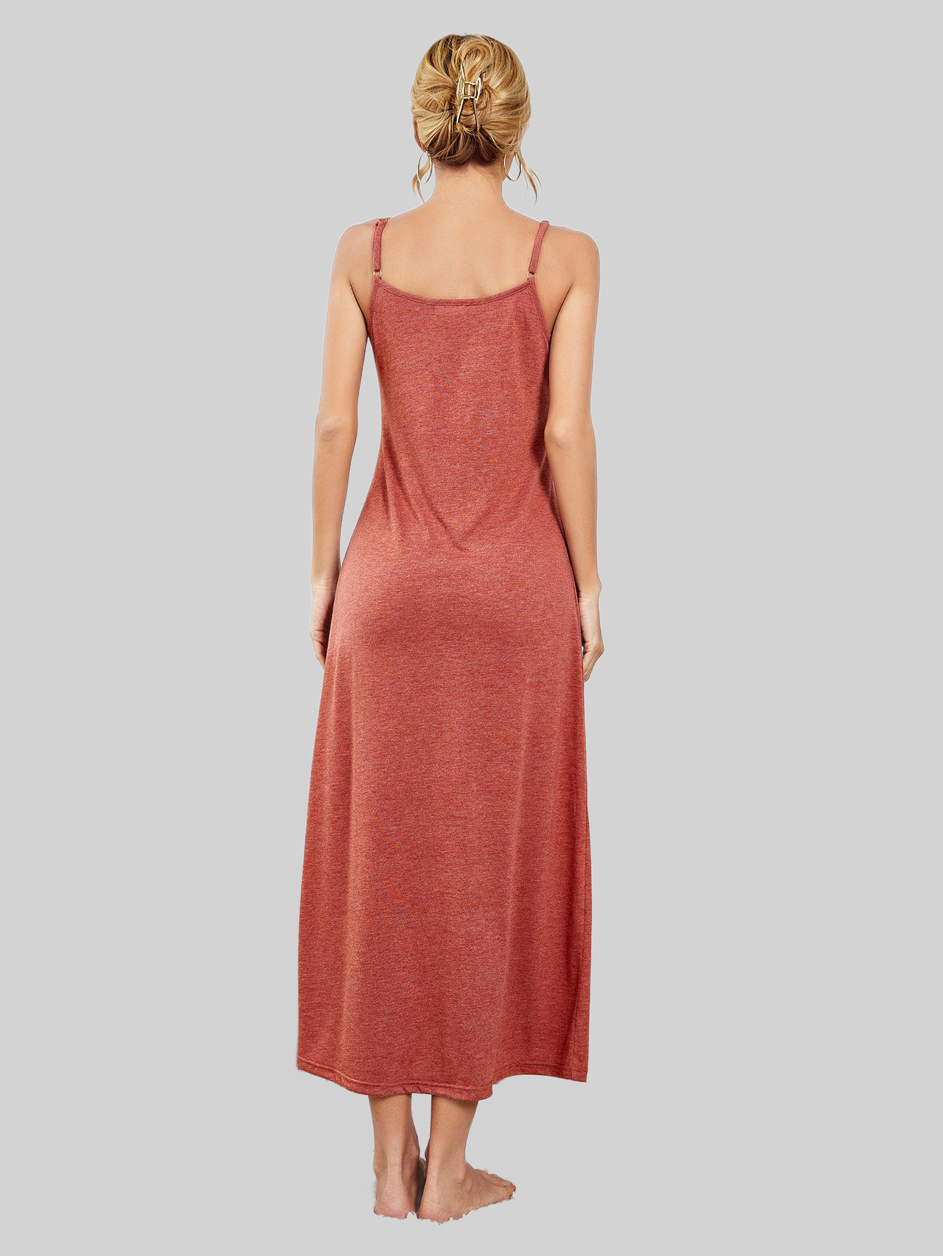 Scoop Neck Spaghetti Strap Night Dress nicholesgifts