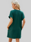 Round Neck Rolled Short Sleeve Tee Dress nicholesgifts