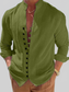 Men's Full Size Button Front Long Sleeve Shirt Plus Size nicholesgifts
