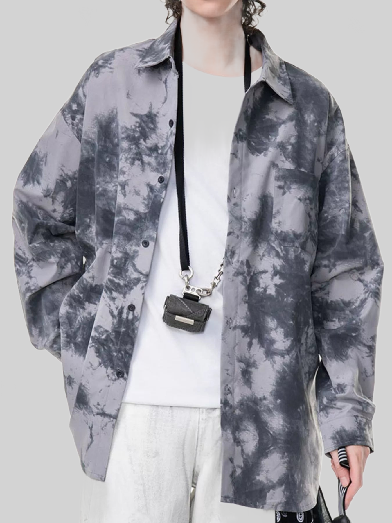 Men's Plus Size Tie-Dye Oversized Button-Up Shirt nicholesgifts