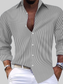 Men's Full Size Striped Button Up Long Sleeve Shirt Plus Size nicholesgifts