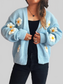 Flower Open Front Long Sleeve Cardigan nicholesgifts
