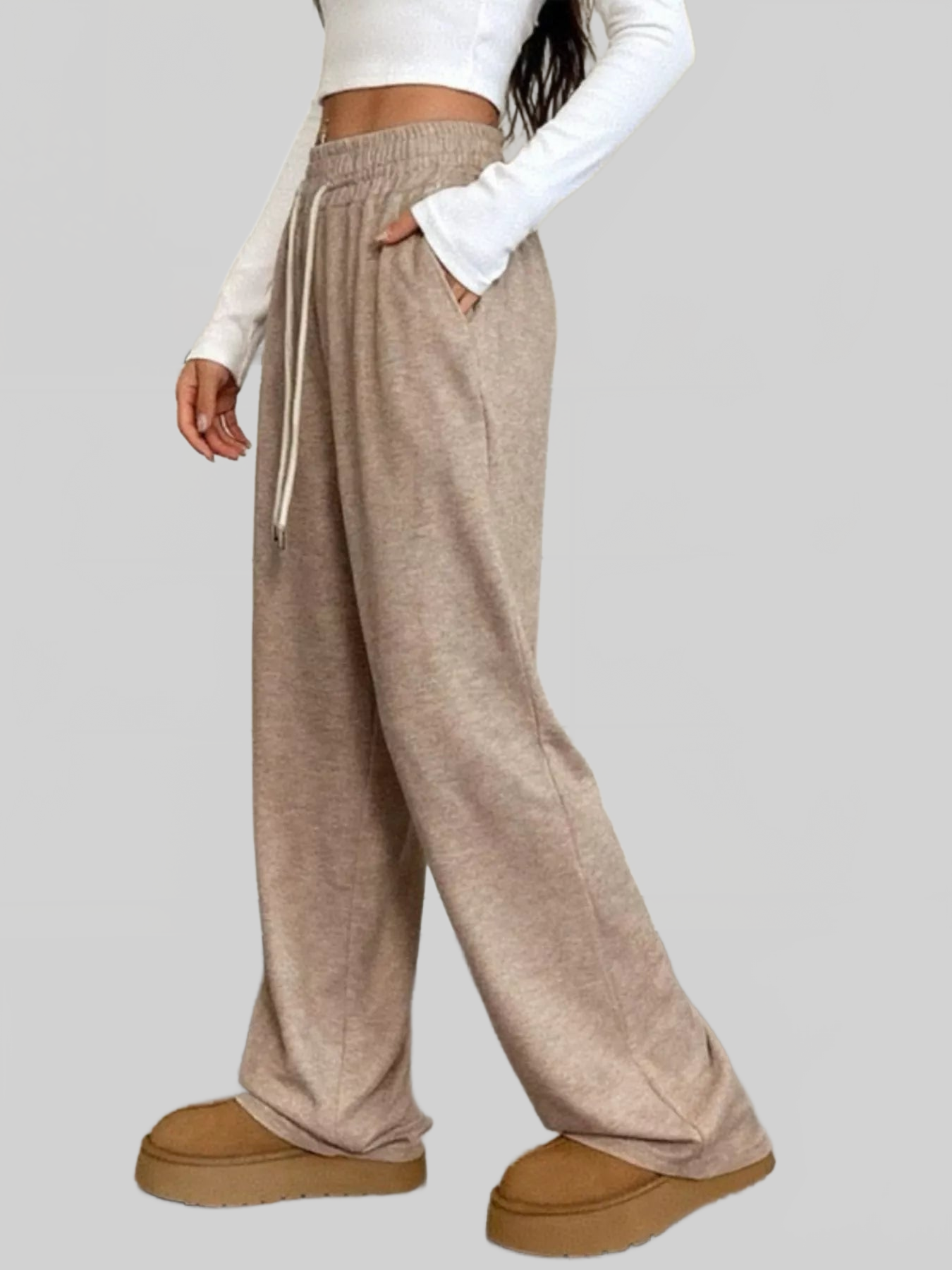 Women Full Size Drawstring High Waist Wide Leg Pants nicholesgifts