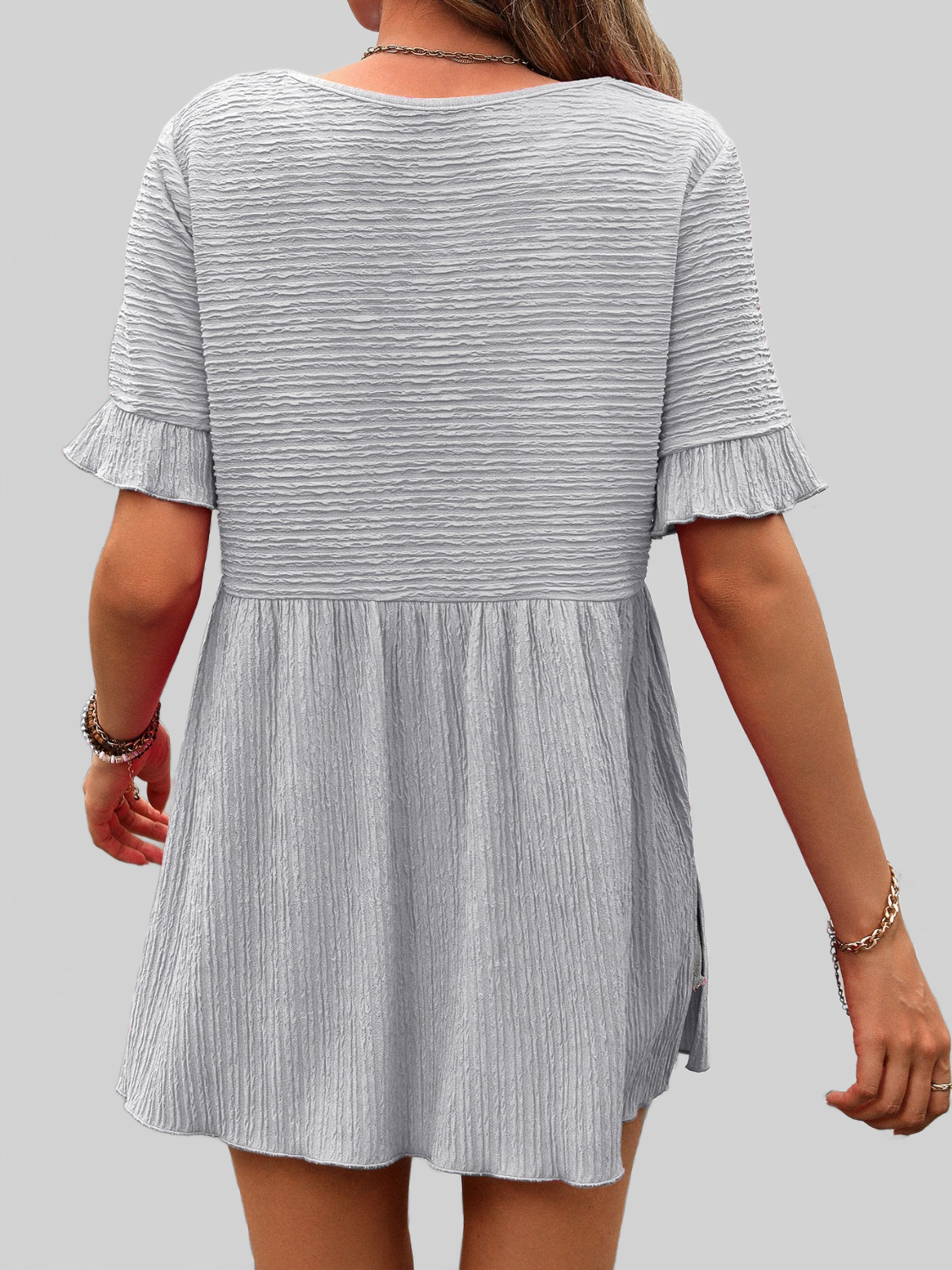 Women Round Neck Short Sleeve Blouse nicholesgifts