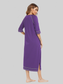 Zip Up Slit Round Neck Night Dress with Pockets nicholesgifts