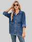 Button Up Long Sleeve Denim Jacket nicholesgifts