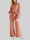 Long Sleeve Lounge Top and Drawstring Pants Set nicholesgifts