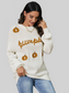 Women Spirit Of Halloween Pumpkin Embroidery Long Sleeve Sweater nicholesgifts
