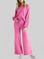 Long Sleeve Lounge Top and Drawstring Pants Set nicholesgifts