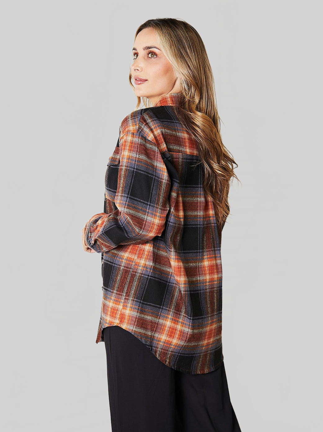 Mandy Plaid Dropped Shoulder Shirt NicholesGifts