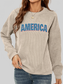 Women American Graphic Dropped Shoulder Sweatshirt nicholesgifts