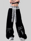 Women Wide Leg Pants with Lace Belt Detail nicholesgifts