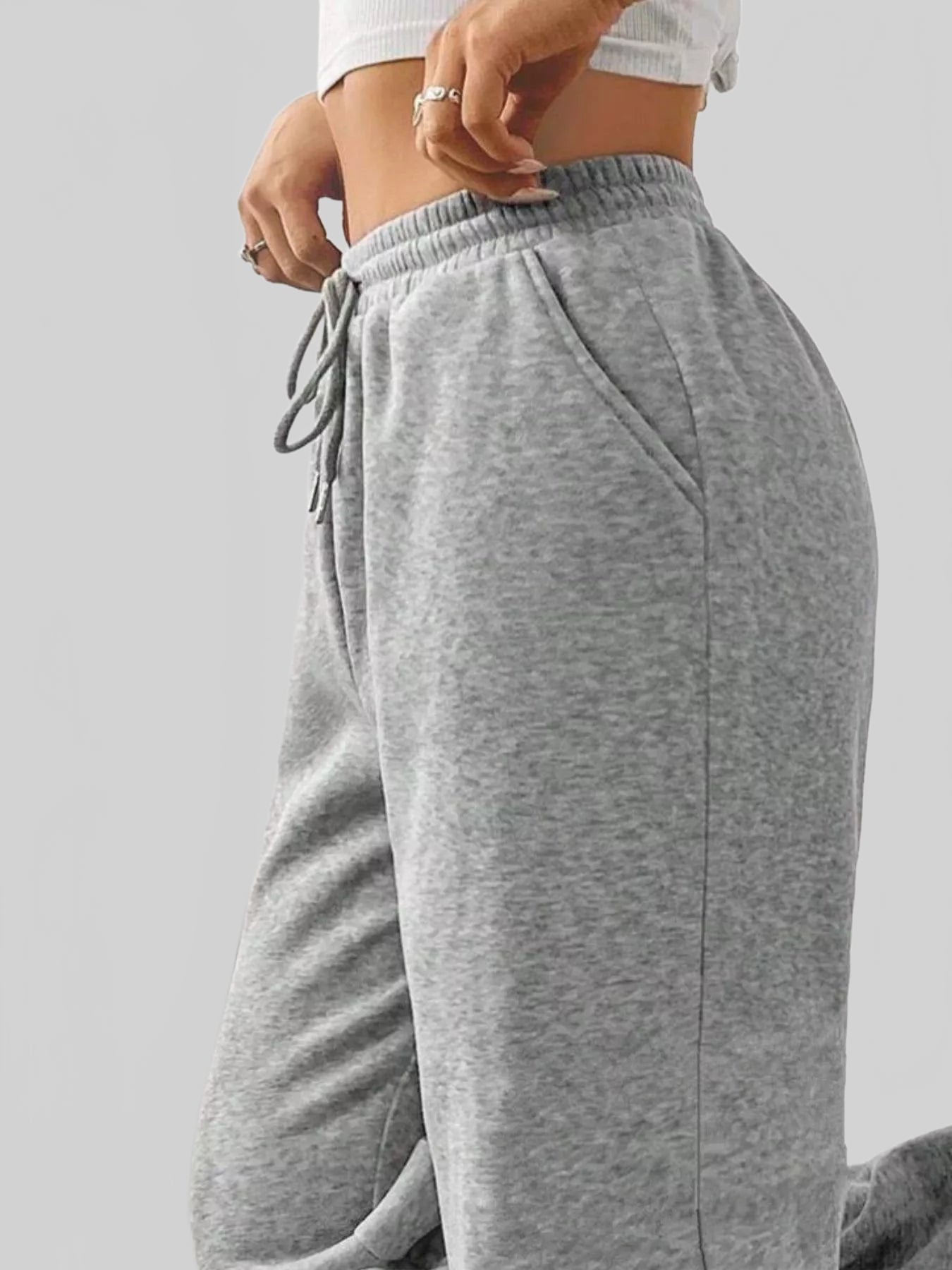 Women Relaxed Fit Drawstring Waist Solid Pants nicholesgifts