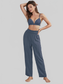 Short Sleeve Shirt, Bralette, and Pants Lounge Set nicholesgifts