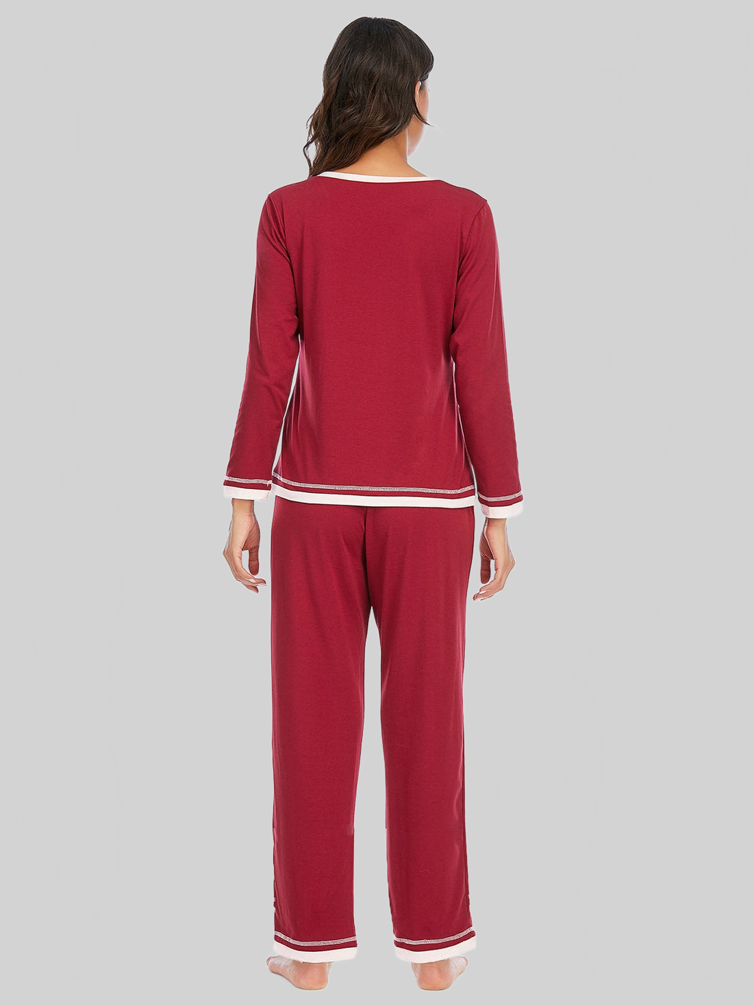Women V-Neck Top and Pants Lounge Set nicholesgifts
