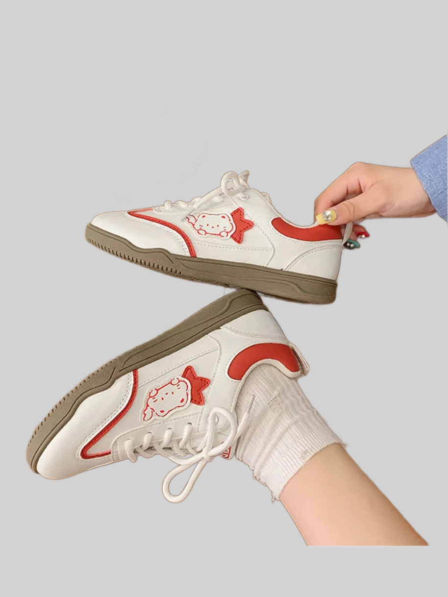 Lace Up Round Toe Sneakers nicholesgifts