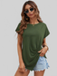 Women Asymmetric Hem Round Neck Short Sleeve T-Shirt nicholesgifts