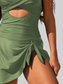 Women Cutout Printed Halter Neck One-Piece Swimwear nicholesgifts