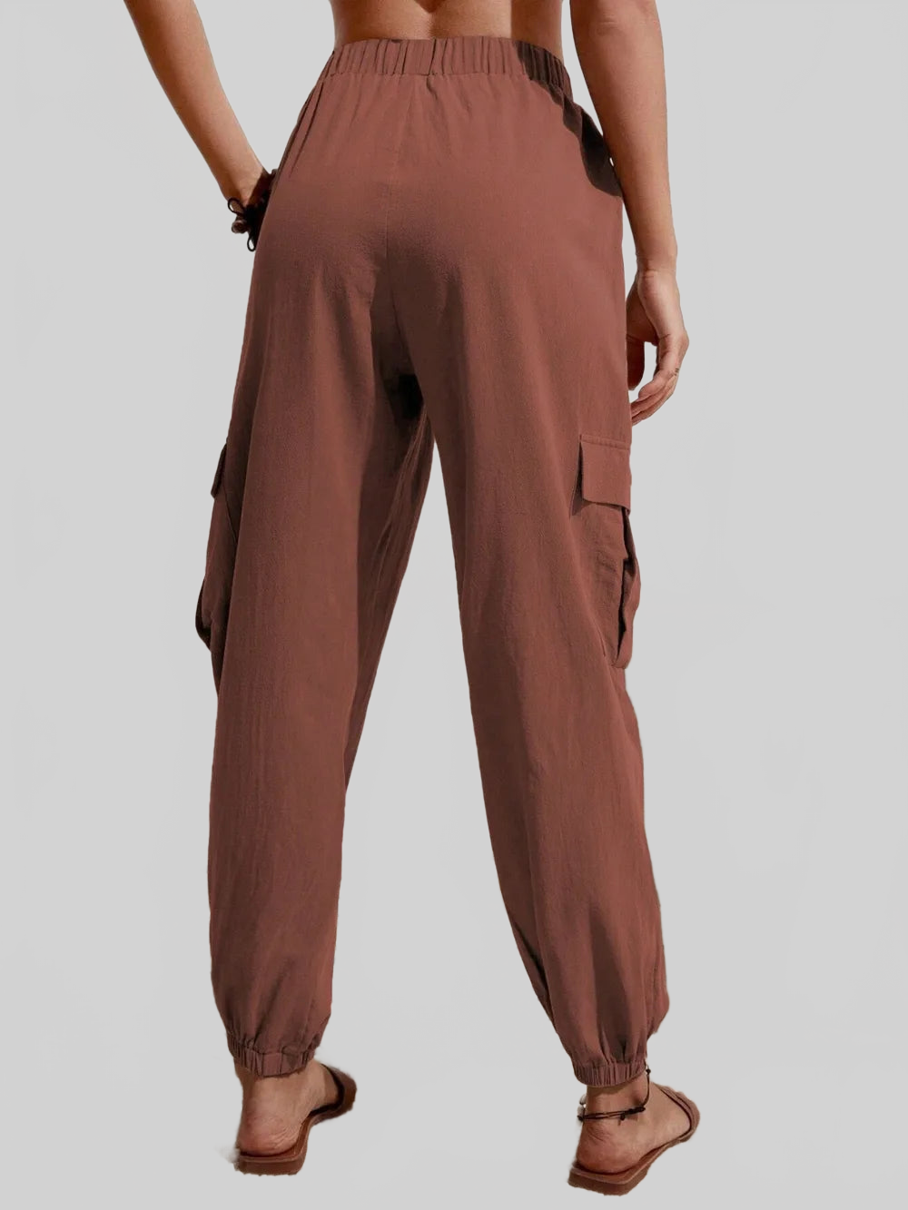 Drawstring Joggers with Cargo Pockets nicholesgifts