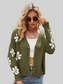 Floral Ribbed Trim Drop Shoulder Cardigan nicholesgifts