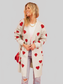 Women Heart Graphic Open Front Cardigan with Pockets nicholesgifts