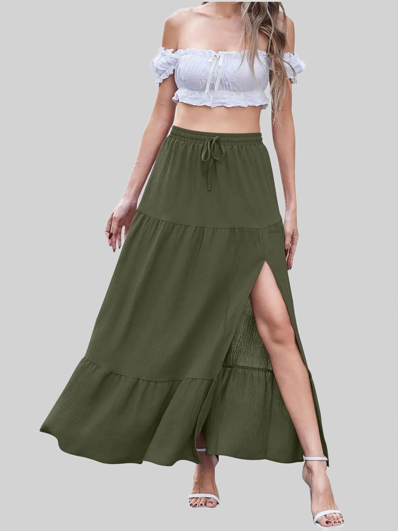 Full Size Slit Maxi Skirt Plus Size nicholesgifts