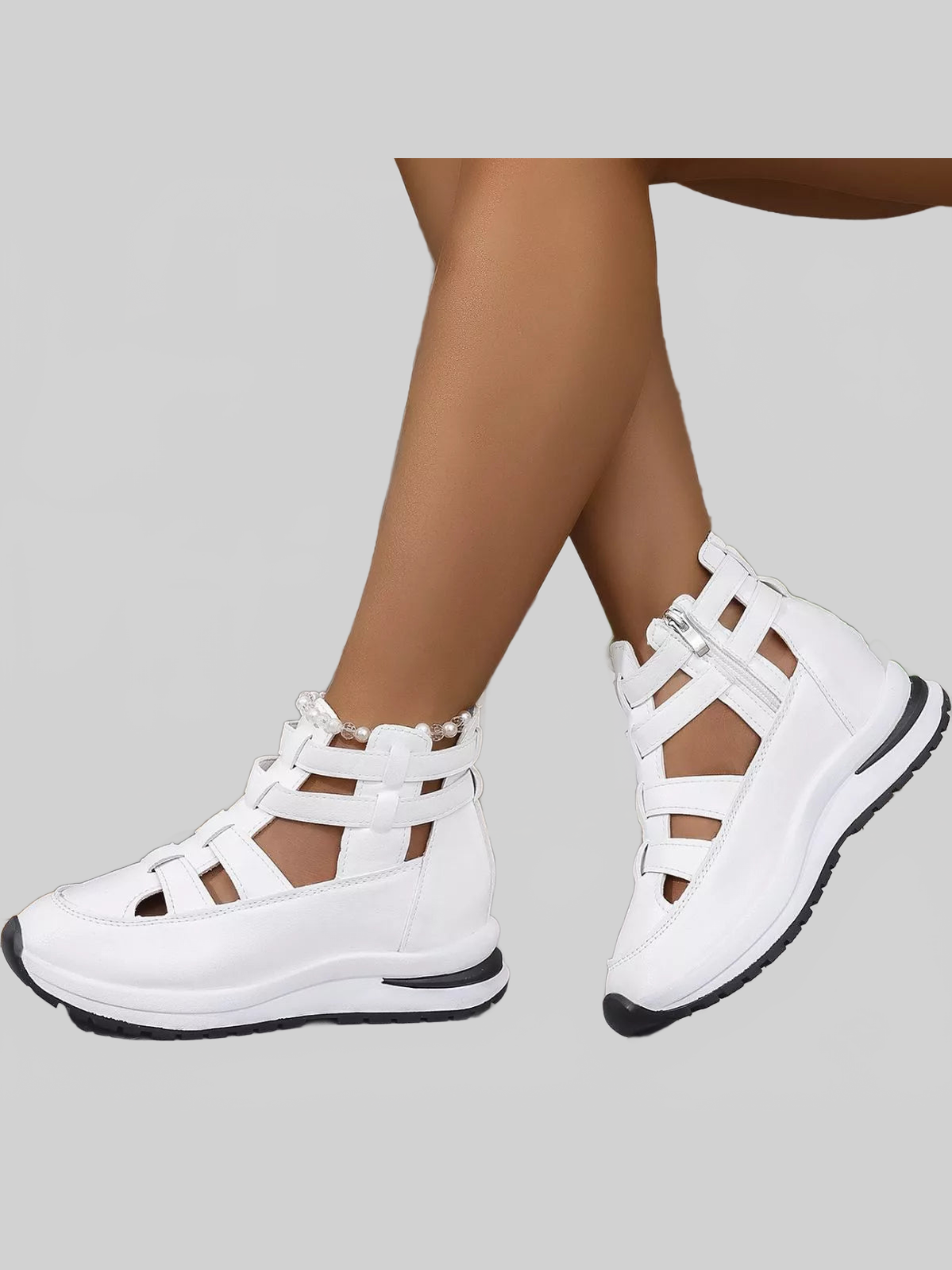 Women Cutout Platform Sneakers nicholesgifts