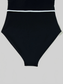 Women Ruffle Trim V-Neck One-Piece Swimsuit nicholesgifts