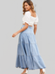 Button Front Tiered Denim Dress nicholesgifts