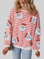 Women Christmas Sequin Santa Striped Round Neck Long Sleeve Sweatshirt nicholesgifts