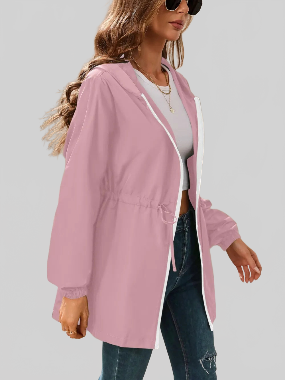 Ivy Lane Outdoor Waterproof Long Sleeve Hooded Windbreaker nicholesgifts