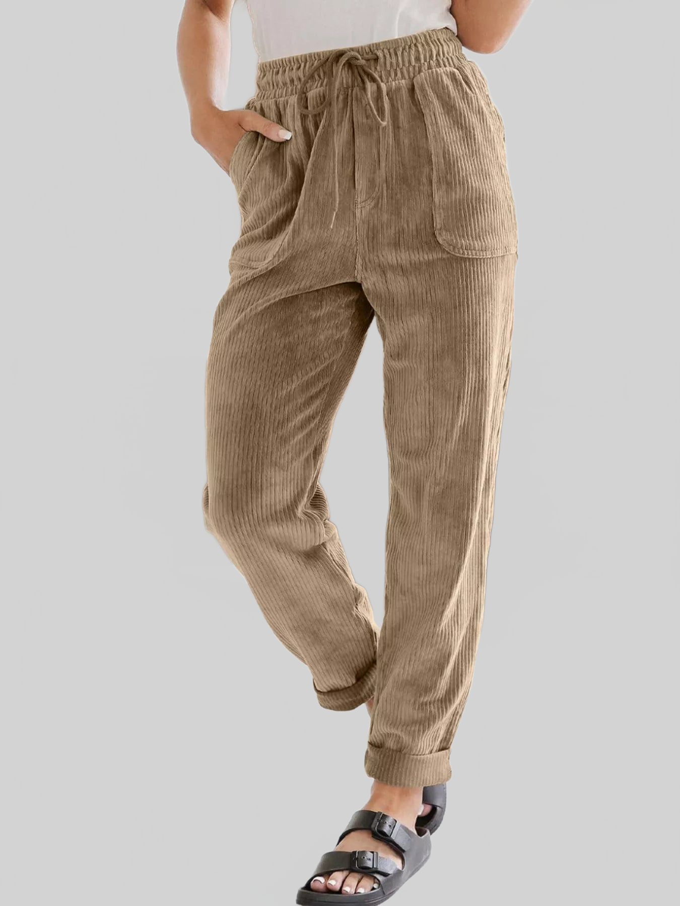 Women Relaxed Fit Corduroy Pants nicholesgifts