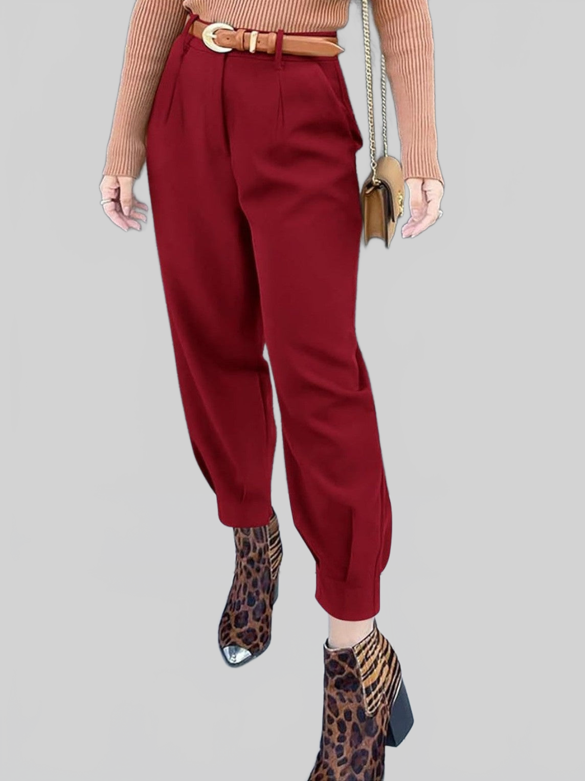 Women High Waist Cropped Pants nicholesgifts