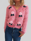 Women Flower Fuzzy Button-Up Cardigan nicholesgifts