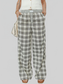 Women Plaid Wide Leg Pants nicholesgifts