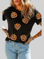 Sequin Pumpkin Round Neck Short Sleeve T-Shirt nicholesgifts